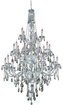 Verona 25 Light Chrome Chandelier Golden Teak (Smoky) Royal Cut Crystal (758|7925G43C-GT/RC)