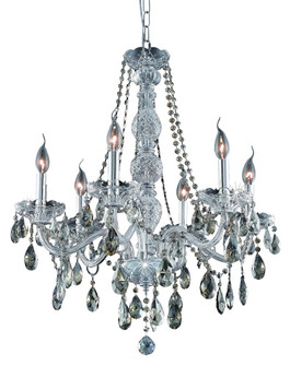 Verona 6 Light Chrome Chandelier Golden Teak (Smoky) Royal Cut Crystal (758|7956D24C-GT/RC)