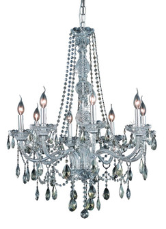 Verona 8 Light Chrome Chandelier Golden Teak (Smoky) Royal Cut Crystal (758|7958D28C-GT/RC)