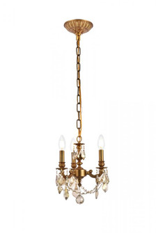 Lillie 3 light French Gold Pendant Golden Teak (Smoky) Royal Cut Crystal (758|9103D10FG-GT/RC)