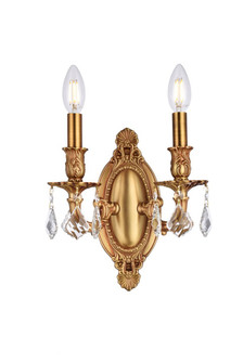 Rosalia 2 Light French Gold Wall Sconce Clear Royal Cut Crystal (758|9202W9FG/RC)