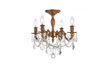 Rosalia 4 light French Gold Flush Mount Clear Royal Cut Crystal (758|9204F17FG/RC)