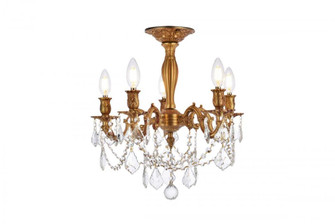 Rosalia 5 light French Gold Flush Mount Clear Royal Cut Crystal (758|9205F18FG/RC)