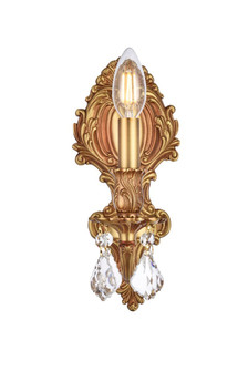 Monarch 1 Light French Gold Wall Sconce Clear Royal Cut Crystal (758|9601W5FG/RC)