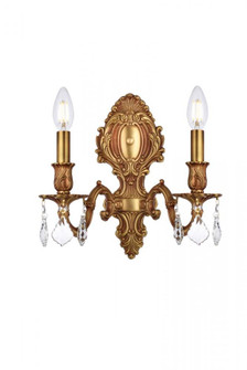 Monarch 2 light French Gold Wall Sconce Clear Royal Cut Crystal (758|9602W10FG/RC)