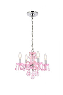 Rococo 4 light Pink Pendant Rosaline (Pink) Royal Cut Crystal (758|V7804D15PK-RO/RC)