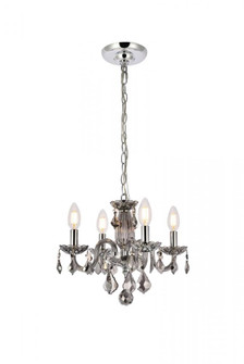 Rococo 4 light Silver Shade Pendant Silver Shade (Grey) Royal Cut Crystal (758|V7804D15SS-SS/RC)