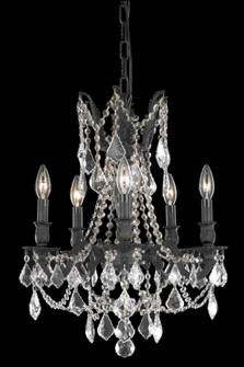 Rosalia 5 light Dark Bronze Pendant Golden Teak (Smoky) Royal Cut Crystal (758|9205D18DB-GT/RC)