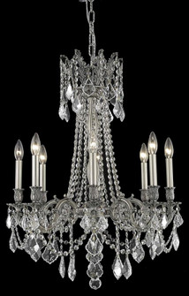 Rosalia 8 light Pewter Chandelier Clear Royal Cut Crystal (758|9208D24PW/RC)