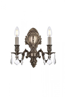 Monarch 2 light Pewter Wall Sconce Clear Royal Cut Crystal (758|9602W10PW/RC)