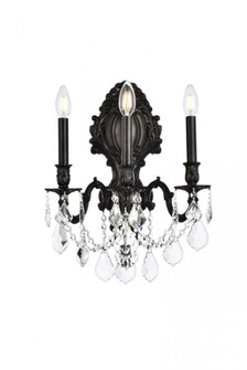 Monarch 3 light Dark Bronze Wall Sconce Clear Royal Cut Crystal (758|9603W14DB/RC)