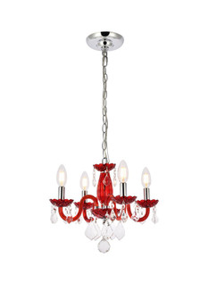Rococo 4 Light Red Pendant Bordeaux(Red) Royal Cut Crystal (758|V7804D15RD/RC)