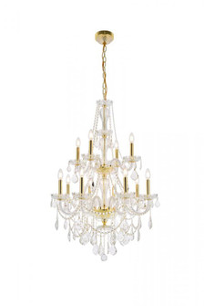 Giselle 12 light Gold Chandelier Clear Royal Cut Crystal (758|V7890D28G/RC)