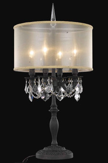 9204 Rosalia Collection Table Lamp w/ Gold Round Shade D16in H31in Lt:4 Dark Bronze Finish (Elegant (758|9204TL12DB+SH-1R16G/EC)