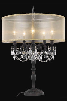 9205 Rosalia Collection Table Lamp w/ Gold Round Shade D24in H33.5in Lt:5 Dark Bronze Finish (Elegan (758|9205TL18DB+SH-1R24G/EC)