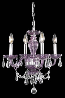 7834 Princeton Collection Hanging Fixture D17in H18in Lt:4 Purple Finish (Royal Cut Crystal Clear) (758|7834D17PE/RC+SH)