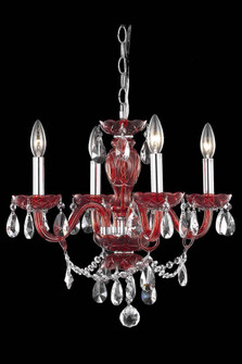 7834 Princeton Collection Hanging Fixture D17in H18in Lt:4 Red Finish (Royal Cut Crystal Clear) (758|7834D17RD/RC+SH)