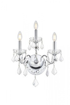 St. Francis 3 light Chrome Wall Sconce Clear Royal Cut Crystal (758|V2015W3C/RC)