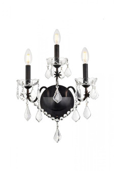 St. Francis 3 light Dark Bronze Wall Sconce Clear Royal Cut Crystal (758|V2015W3DB/RC)