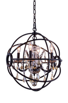 Geneva 4 Light Dark Bronze Pendant Golden Teak (Smoky) Royal Cut Crystal (758|1130D17DB-GT/RC)