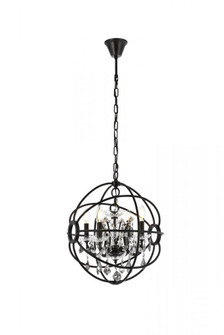 Geneva 4 light Dark Bronze Pendant Silver Shade (Grey) Royal Cut crystal (758|1130D17DB-SS/RC)