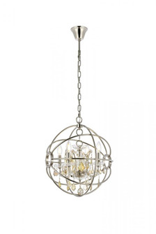 Geneva 4 light polished nickel Pendant Golden Teak (Smoky) Royal Cut crystal (758|1130D17PN-GT/RC)