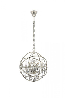 Geneva 4 light polished nickel Pendant Silver Shade (Grey) Royal Cut crystal (758|1130D17PN-SS/RC)