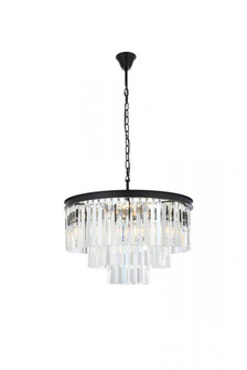 Sydney 9 light Matte Black Chandelier Clear Royal Cut Crystal (758|1201D26MB/RC)