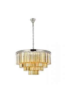 Sydney 17 light polished nickel Chandelier Golden Teak (Smoky) Royal Cut Crystal (758|1201D32PN-GT/RC)