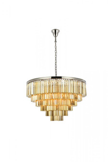Sydney 33 light polished nickel Chandelier Golden Teak (Smoky) Royal Cut Crystal (758|1201D44PN-GT/RC)