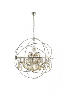 Geneva 18 light polished nickel Chandelier Golden Teak (Smoky) Royal Cut crystal (758|1130G43PN-GT/RC)