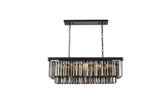 Sydney 12 light Matte Black Chandelier Silver Shade (Grey) Royal Cut Crystal (758|1202D40MB-SS/RC)