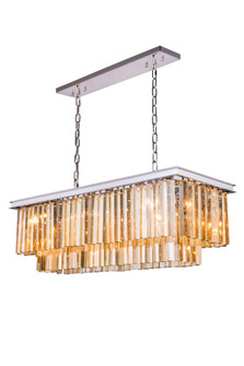 Sydney 12 Light Polished Nickel Chandelier Golden Teak (Smoky) Royal Cut Crystal (758|1202D40PN-GT/RC)