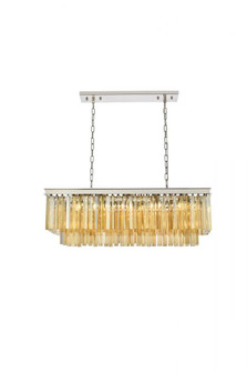 Sydney 12 light polished nickel Chandelier Golden Teak (Smoky) Royal Cut Crystal (758|1202D40PN-GT/RC)