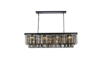 Sydney 12 light Matte Black Chandelier Silver Shade (Grey) Royal Cut Crystal (758|1202D50MB-SS/RC)