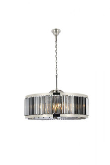 Chelsea 10 light polished nickel Chandelier Silver Shade (Grey) Royal Cut Crystal (758|1203D35PN-SS/RC)