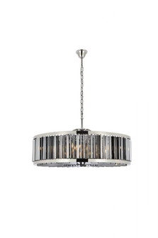 Chelsea 10 light polished nickel Chandelier Silver Shade (Grey) Royal Cut Crystal (758|1203G43PN-SS/RC)
