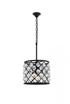 Madison 3 light Matte Black Pendant Clear Royal Cut Crystal (758|1204D14MB/RC)