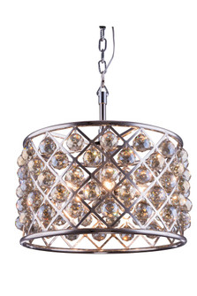 Madison 6 Light Polished Nickel Pendant Golden Teak (Smoky) Royal Cut Crystal (758|1206D20PN-GT/RC)