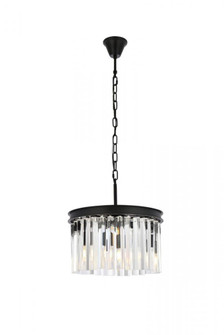 Sydney 3 light Matte Black Pendant Clear Royal Cut Crystal (758|1208D16MB/RC)