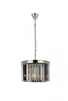 Sydney 3 light polished nickel Pendant Silver Shade (Grey) Royal Cut Crystal (758|1208D16PN-SS/RC)