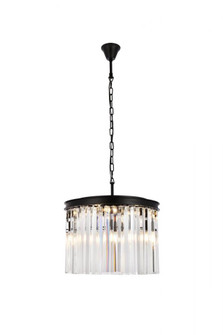 Sydney 6 light Matte Black Pendant Clear Royal Cut Crystal (758|1208D20MB/RC)