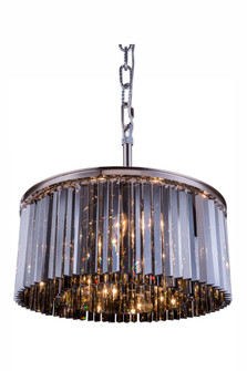 Sydney 8 Light Polished Nickel Chandelier Silver Shade (Grey) Royal Cut Crystal (758|1208D31PN-SS/RC)