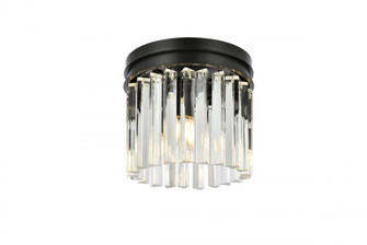 Sydney 3 light Matte Black Flush Mount Clear Royal Cut Crystal (758|1208F12MB/RC)