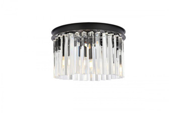 Sydney 3 light Matte Black Flush Mount Clear Royal Cut Crystal (758|1208F16MB/RC)