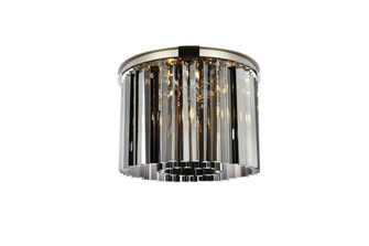 Sydney 6 light polished nickel Flush Mount Silver Shade (Grey) Royal Cut Crystal (758|1208F20PN-SS/RC)