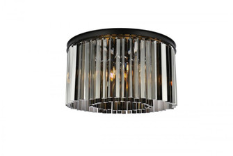 Sydney 8 light Matte Black Flush Mount Silver Shade (Grey) Royal Cut Crystal (758|1208F26MB-SS/RC)
