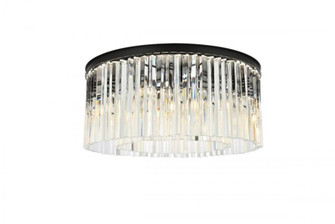 Sydney 8 light Matte Black Flush Mount Clear Royal Cut Crystal (758|1208F31MB/RC)