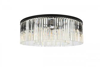 Sydney 10 light Matte Black Flush Mount Clear Royal Cut Crystal (758|1208F43MB/RC)