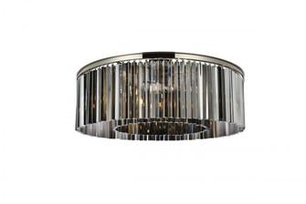 Sydney 10 light polished nickel Flush Mount Silver Shade (Grey) Royal Cut Crystal (758|1208F43PN-SS/RC)
